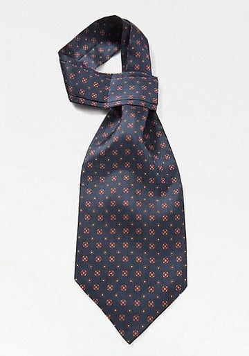 Cravata, Ascot, albastru inchis, cravata matase - Cravatepedia